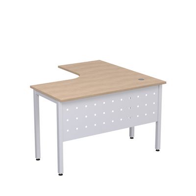 Стиль 2МК.128 (Дуб/Алюминий матовый) Стол криволинейный левый