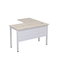 Стиль 2МК.128 (Сканди/Алюминий матовый) Стол криволинейный левый
