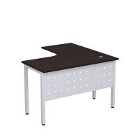 Стиль 2МК.128 (Венге/Алюминий матовый) Стол криволинейный левый