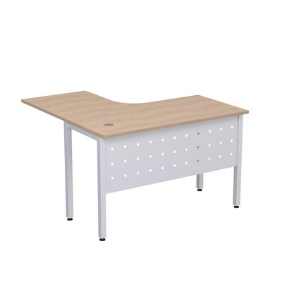 Стиль 2МК.129 (Дуб/Алюминий матовый) Стол криволинейный правый