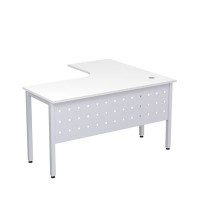 Стиль 2МК.130 (Белый/Алюминий матовый) Стол криволинейный левый