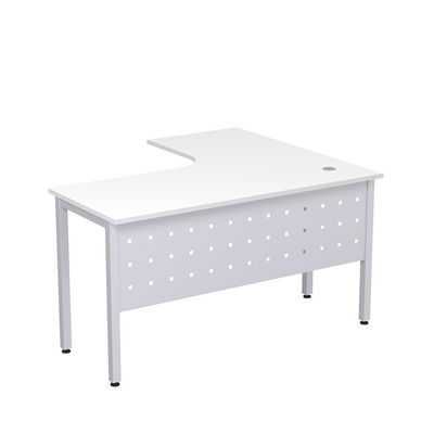 Стиль 2МК.130 (Белый/Алюминий матовый) Стол криволинейный левый