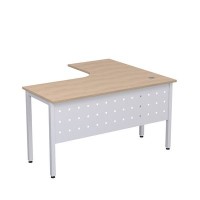 Стиль 2МК.130 (Дуб/Алюминий матовый) Стол криволинейный левый