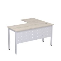 Стиль 2МК.130 (Сканди/Алюминий матовый) Стол криволинейный левый
