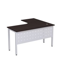 Стиль 2МК.130 (Венге/Алюминий матовый) Стол криволинейный левый