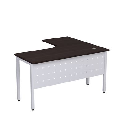 Стиль 2МК.130 (Венге/Алюминий матовый) Стол криволинейный левый