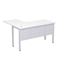 Стиль 2МК.131 (Белый/Алюминий матовый) Стол криволинейный правый