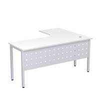 Стиль 2МК.132  (Белый/Алюминий матовый) Стол криволинейный левый
