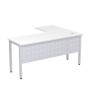 Стиль 2МК.132  (Белый/Алюминий матовый) Стол криволинейный левый