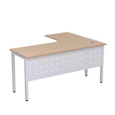 Стиль 2МК.132  (Дуб/Алюминий матовый) Стол криволинейный левый