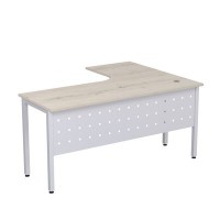Стиль 2МК.132  (Сканди/Алюминий матовый) Стол криволинейный левый