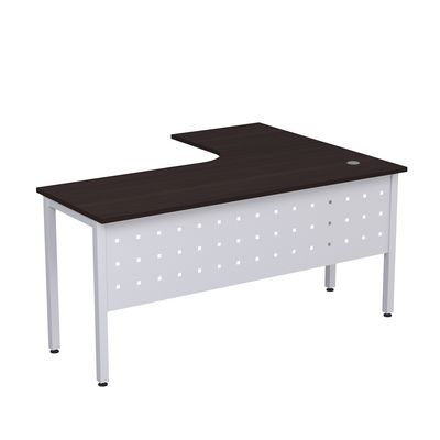 Стиль 2МК.132  (Венге/Алюминий матовый) Стол криволинейный левый