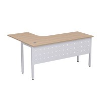 Стиль 2МК.133 (Дуб/Алюминий матовый) Стол криволинейный правый