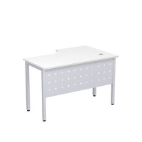 Стиль 2МК.141 (Белый/Алюминий матовый) Стол криволинейный левый