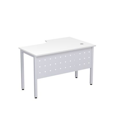 Стиль 2МК.141 (Белый/Алюминий матовый) Стол криволинейный левый