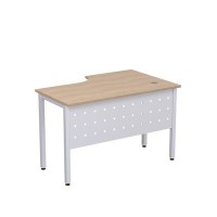 Стиль 2МК.141 (Дуб/Алюминий матовый) Стол криволинейный левый