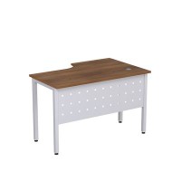 Стиль 2МК.141 (Шамони темный/Алюминий матовый) Стол криволинейный левый