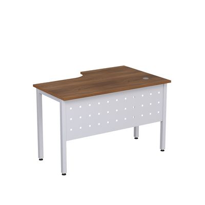 Стиль 2МК.141 (Шамони темный/Алюминий матовый) Стол криволинейный левый