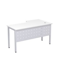 Стиль 2МК.142 (Белый/Алюминий матовый) Стол криволинейный левый