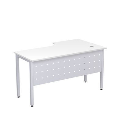 Стиль 2МК.142 (Белый/Алюминий матовый) Стол криволинейный левый