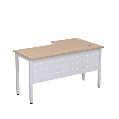 Стиль 2МК.142 (Дуб/Алюминий матовый) Стол криволинейный левый