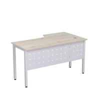 Стиль 2МК.142 (Сканди/Алюминий матовый) Стол криволинейный левый