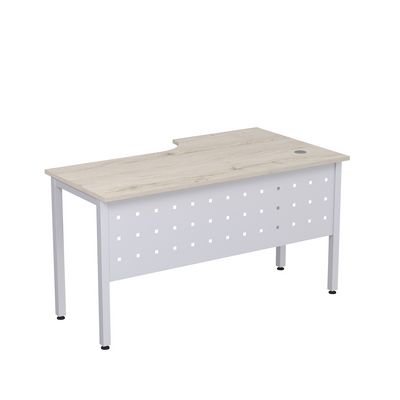 Стиль 2МК.142 (Сканди/Алюминий матовый) Стол криволинейный левый