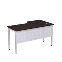 Стиль 2МК.142 (Венге/Алюминий матовый) Стол криволинейный левый