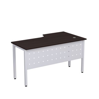 Стиль 2МК.142 (Венге/Алюминий матовый) Стол криволинейный левый