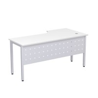 Стиль 2МК.143 (Белый/Алюминий матовый) Стол криволинейный левый