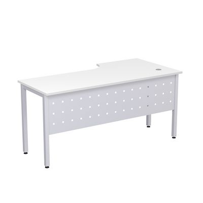 Стиль 2МК.143 (Белый/Алюминий матовый) Стол криволинейный левый