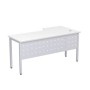 Стиль 2МК.143 (Белый/Алюминий матовый) Стол криволинейный левый
