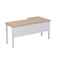 Стиль 2МК.143 (Дуб/Алюминий матовый) Стол криволинейный левый