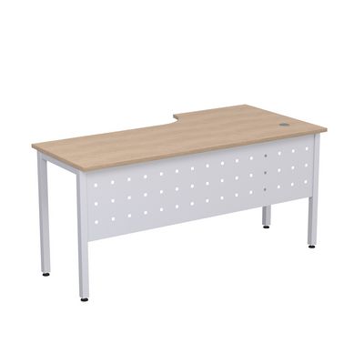 Стиль 2МК.143 (Дуб/Алюминий матовый) Стол криволинейный левый