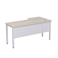 Стиль 2МК.143 (Сканди/Алюминий матовый) Стол криволинейный левый