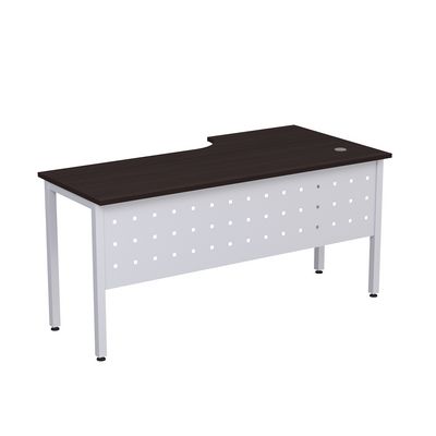 Стиль 2МК.143 (Венге/Алюминий матовый) Стол криволинейный левый