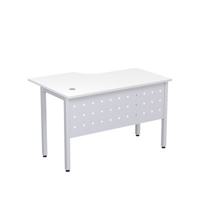 Стиль 2МК.144 (Белый/Алюминий матовый) Стол криволинейный правый