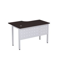 Стиль 2МК.144 (Венге/Алюминий матовый) Стол криволинейный правый