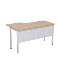Стиль 2МК.145 (Дуб/Алюминий матовый) Стол криволинейный правый