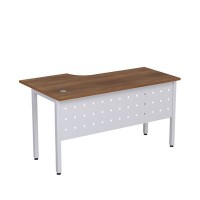 Стиль 2МК.145 (Шамони темный/Алюминий матовый) Стол криволинейный правый