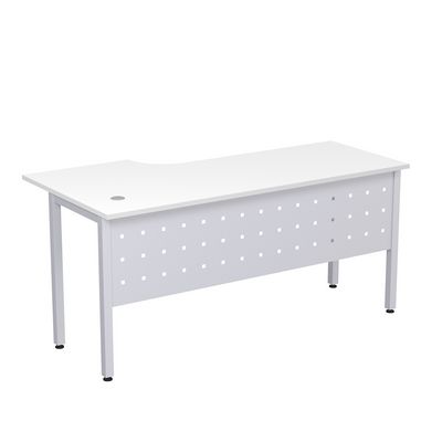 Стиль 2МК.146  (Белый/Алюминий матовый) Стол криволинейный правый