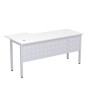 Стиль 2МК.146  (Белый/Алюминий матовый) Стол криволинейный правый