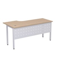 Стиль 2МК.146  (Дуб/Алюминий матовый) Стол криволинейный правый