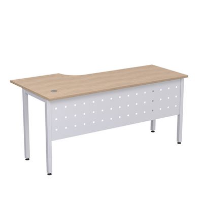 Стиль 2МК.146  (Дуб/Алюминий матовый) Стол криволинейный правый