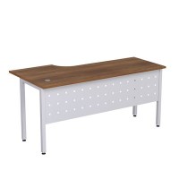 Стиль 2МК.146  (Шамони темный/Алюминий матовый) Стол криволинейный правый