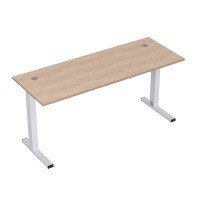 Стиль 2ML.164 (Дуб/Алюминий матовый) Стол рабочий, прямолинейный