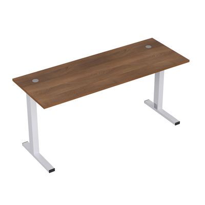 Стиль 2ML.164 (Шамони темный/Алюминий матовый) Стол рабочий, прямолинейный