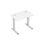Стиль 2ML.167 (Белый/Алюминий матовый) Стол рабочий, прямолинейный
