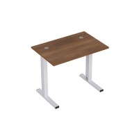 Стиль 2ML.167 (Шамони темный/Алюминий матовый) Стол рабочий, прямолинейный