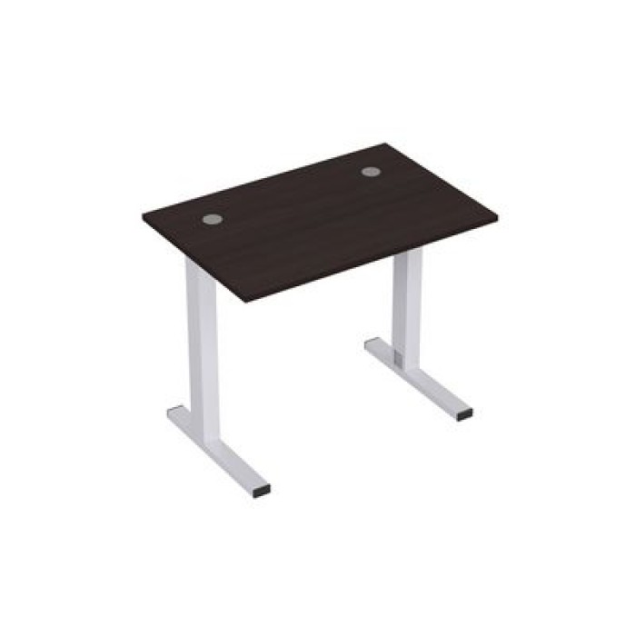 Стиль 2ML.167 (Венге/Алюминий матовый) Стол рабочий, прямолинейный